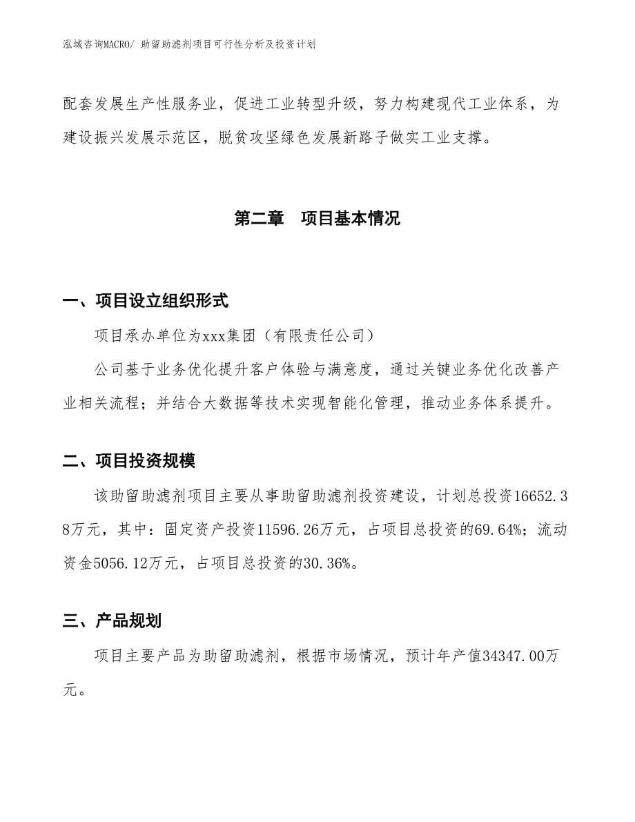 助留助滤剂项目可行性分析及投资计划_第5页