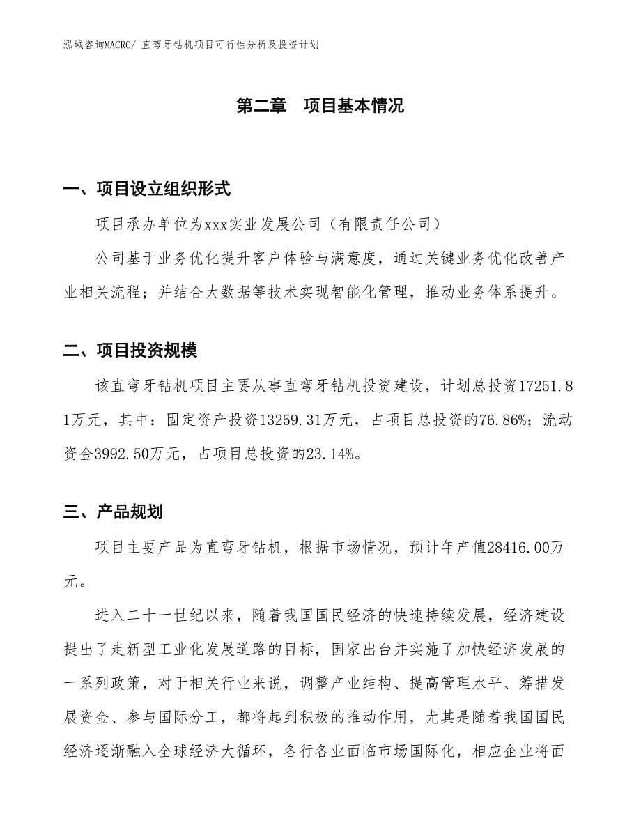 直弯牙钻机项目可行性分析及投资计划_第5页