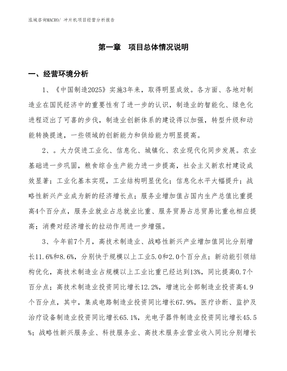 （案例）冲片机项目经营分析报告_第1页