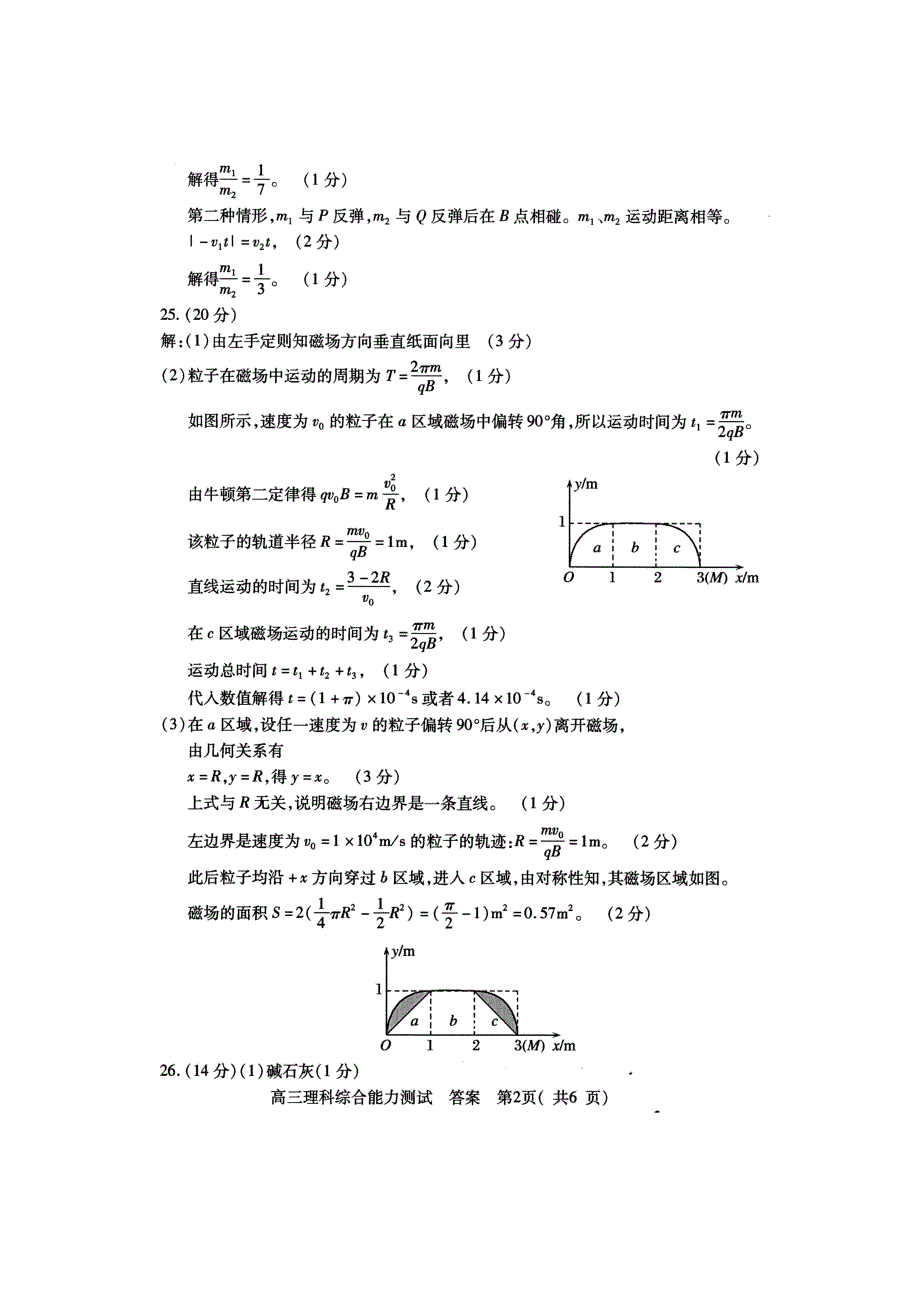 5.2019年河南省六市高三第一次联考理综参考答案_第2页