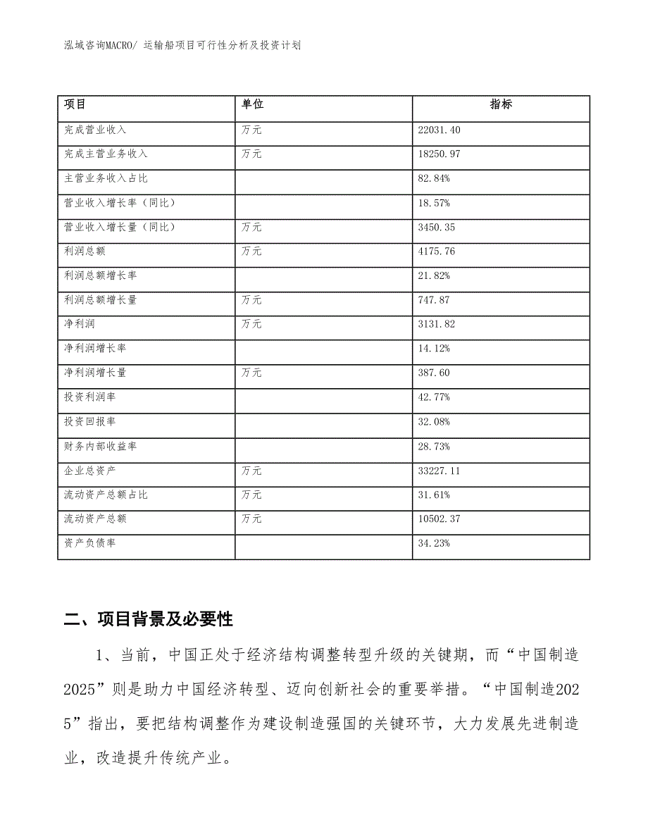 运输船项目可行性分析及投资计划_第2页