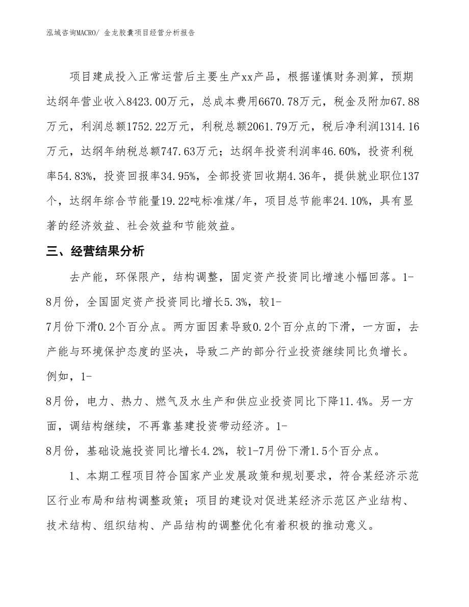 （参考）金龙胶囊项目经营分析报告_第5页