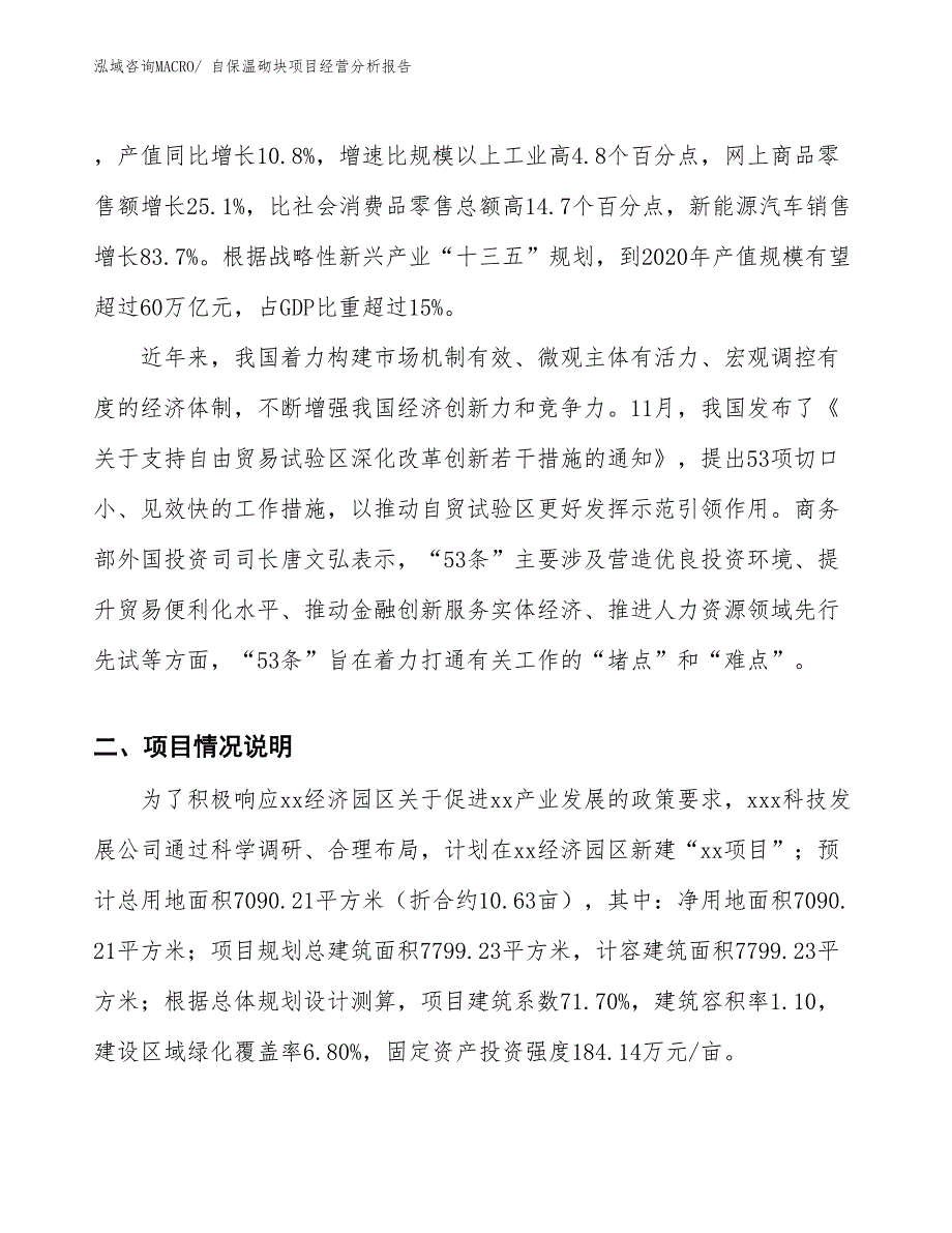 自保温砌块项目经营分析报告_第2页