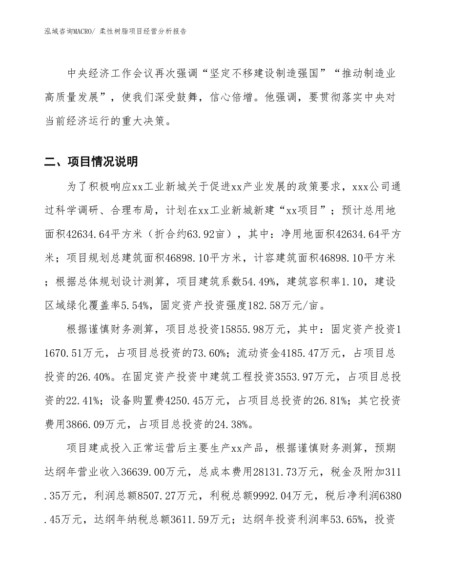 （案例）柔性树脂项目经营分析报告_第2页