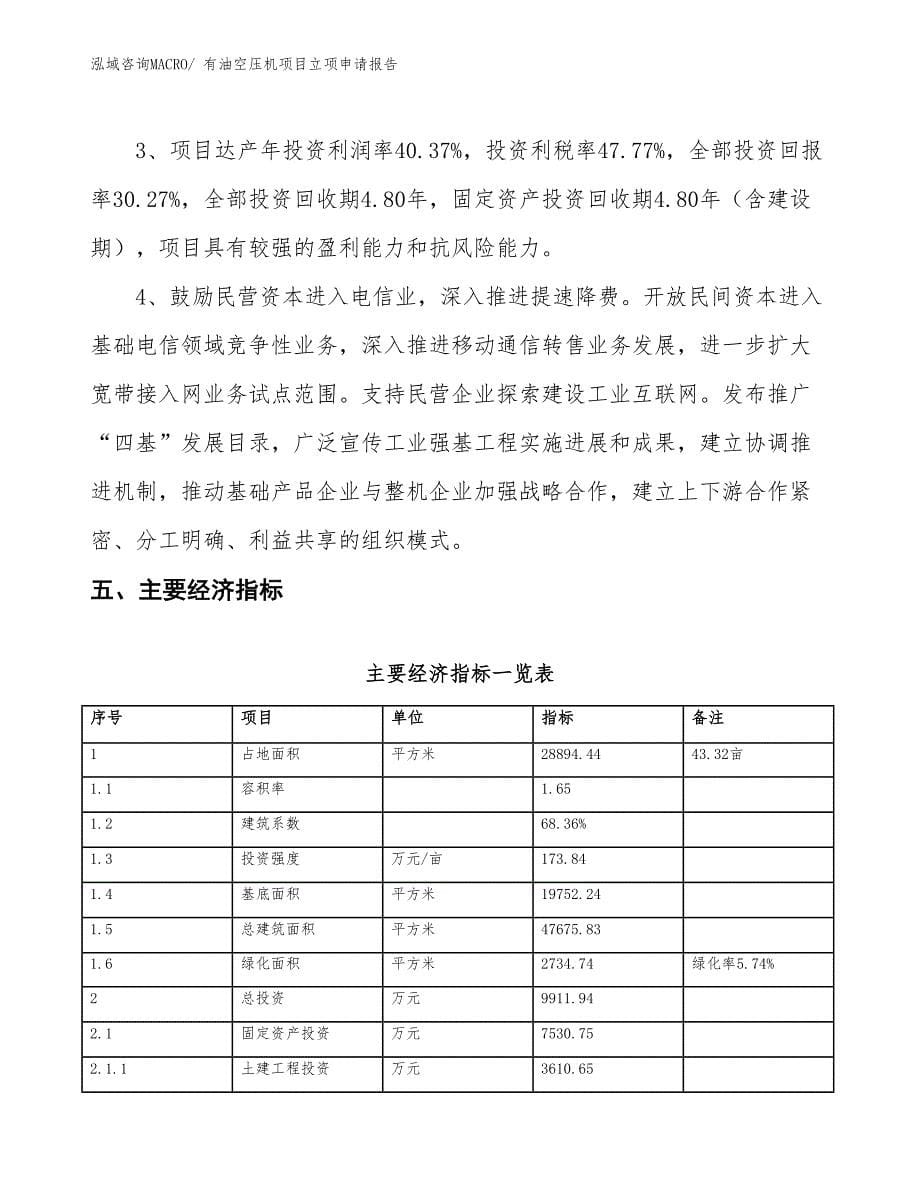 有油空压机项目立项申请报告_第5页