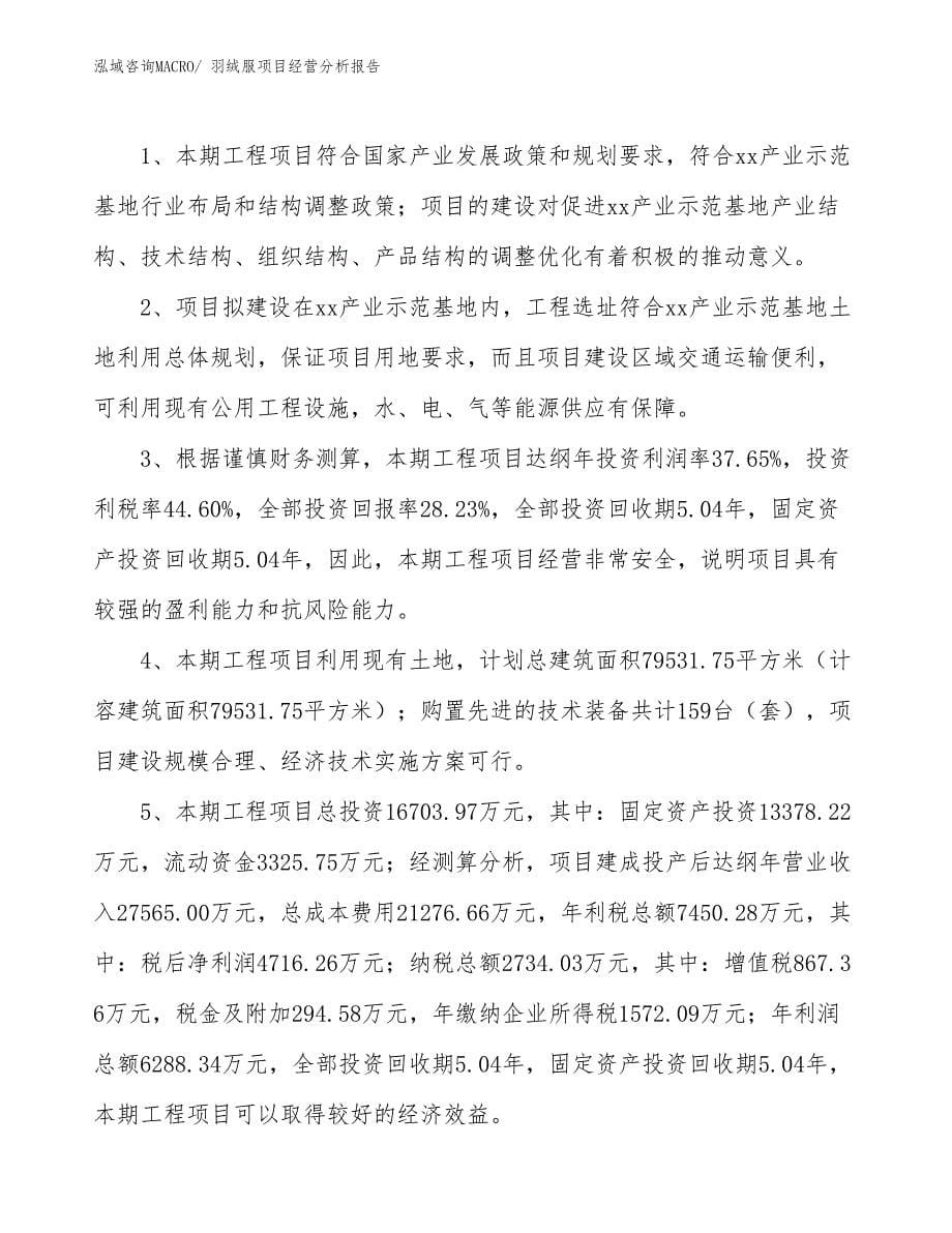 羽绒服项目经营分析报告_第5页