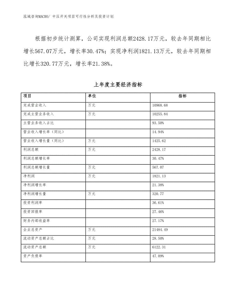 中压开关项目可行性分析及投资计划_第2页