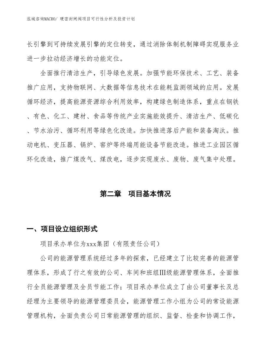 硬密封闸阀项目可行性分析及投资计划_第5页