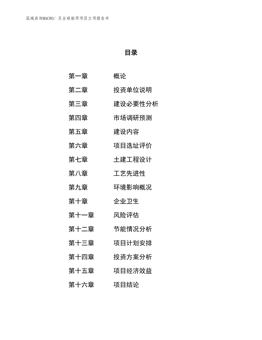 及全球船用项目立项报告书_第1页