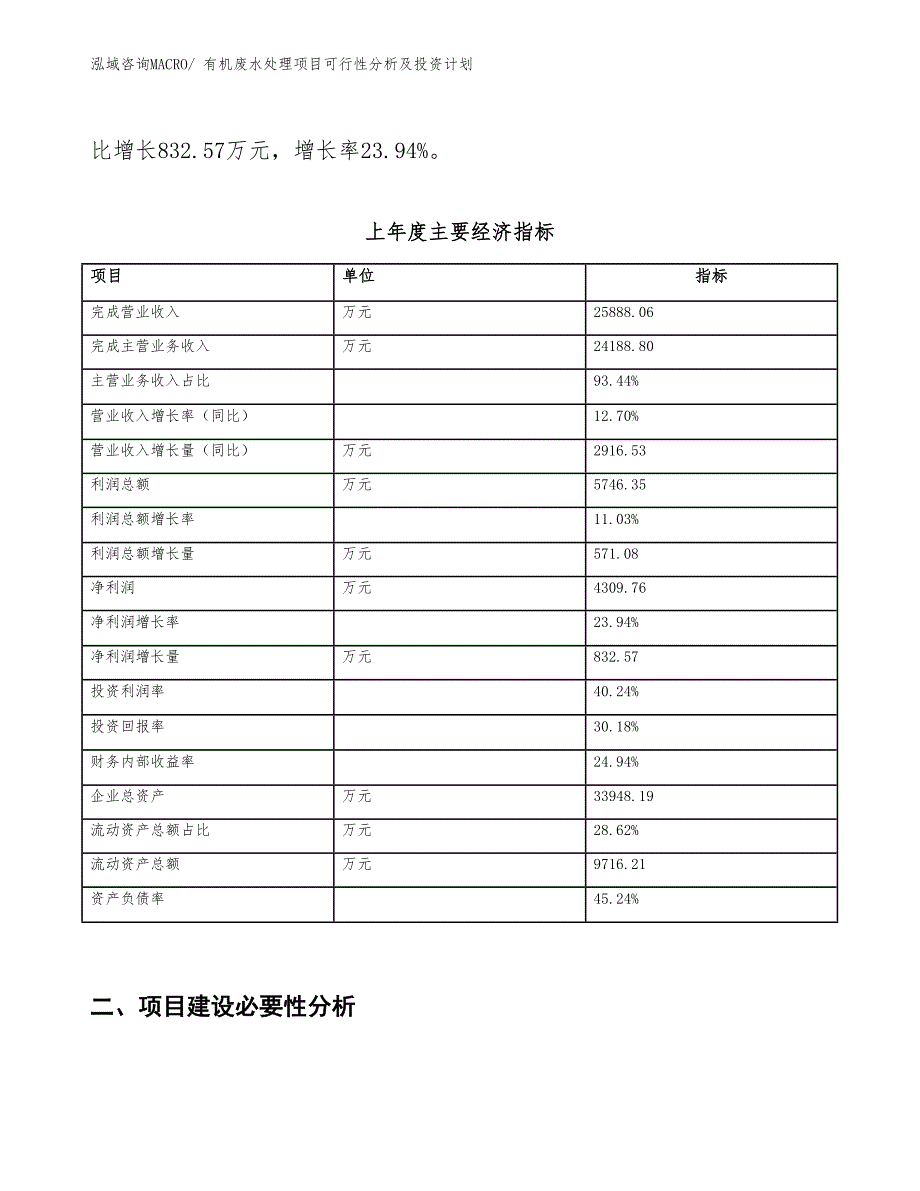 有机废水处理项目可行性分析及投资计划_第2页