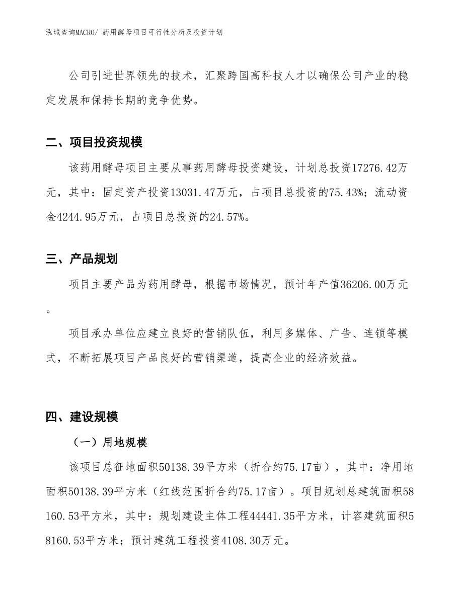 药用酵母项目可行性分析及投资计划_第5页