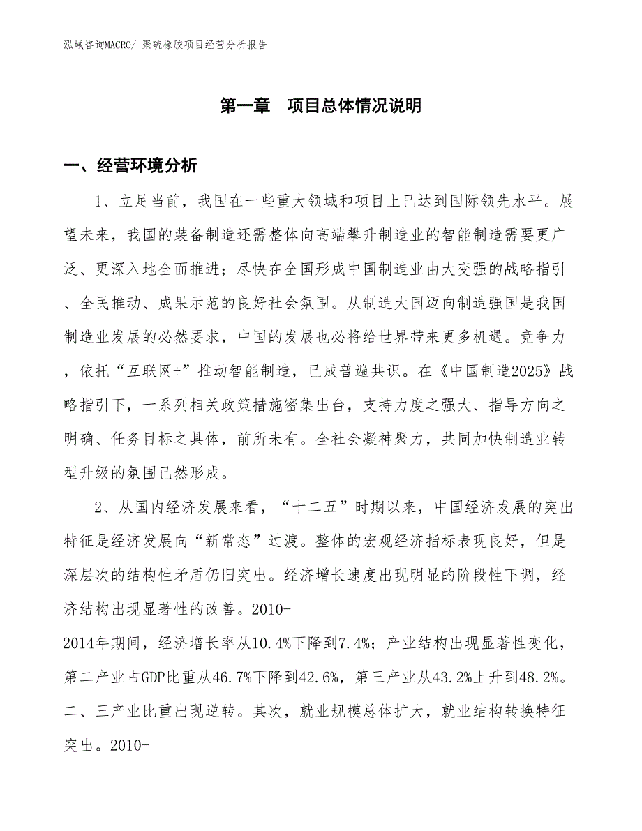 （参考）聚硫橡胶项目经营分析报告_第1页