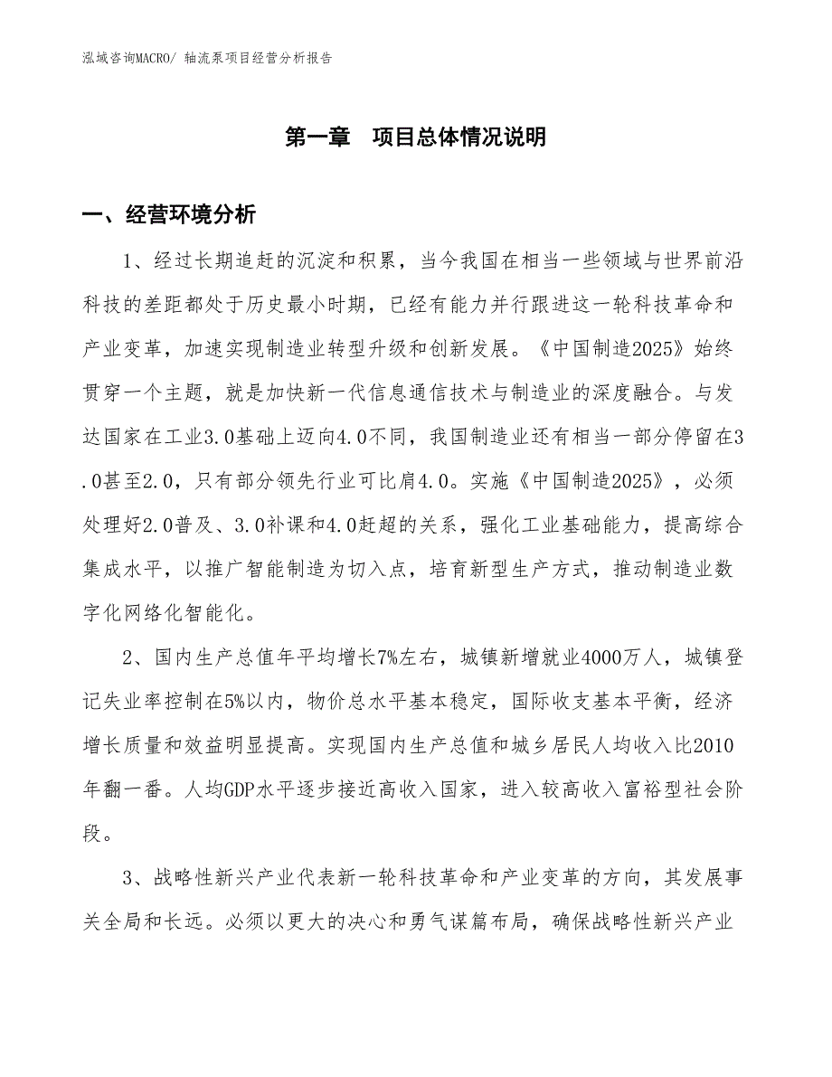 轴流泵项目经营分析报告 (1)_第1页