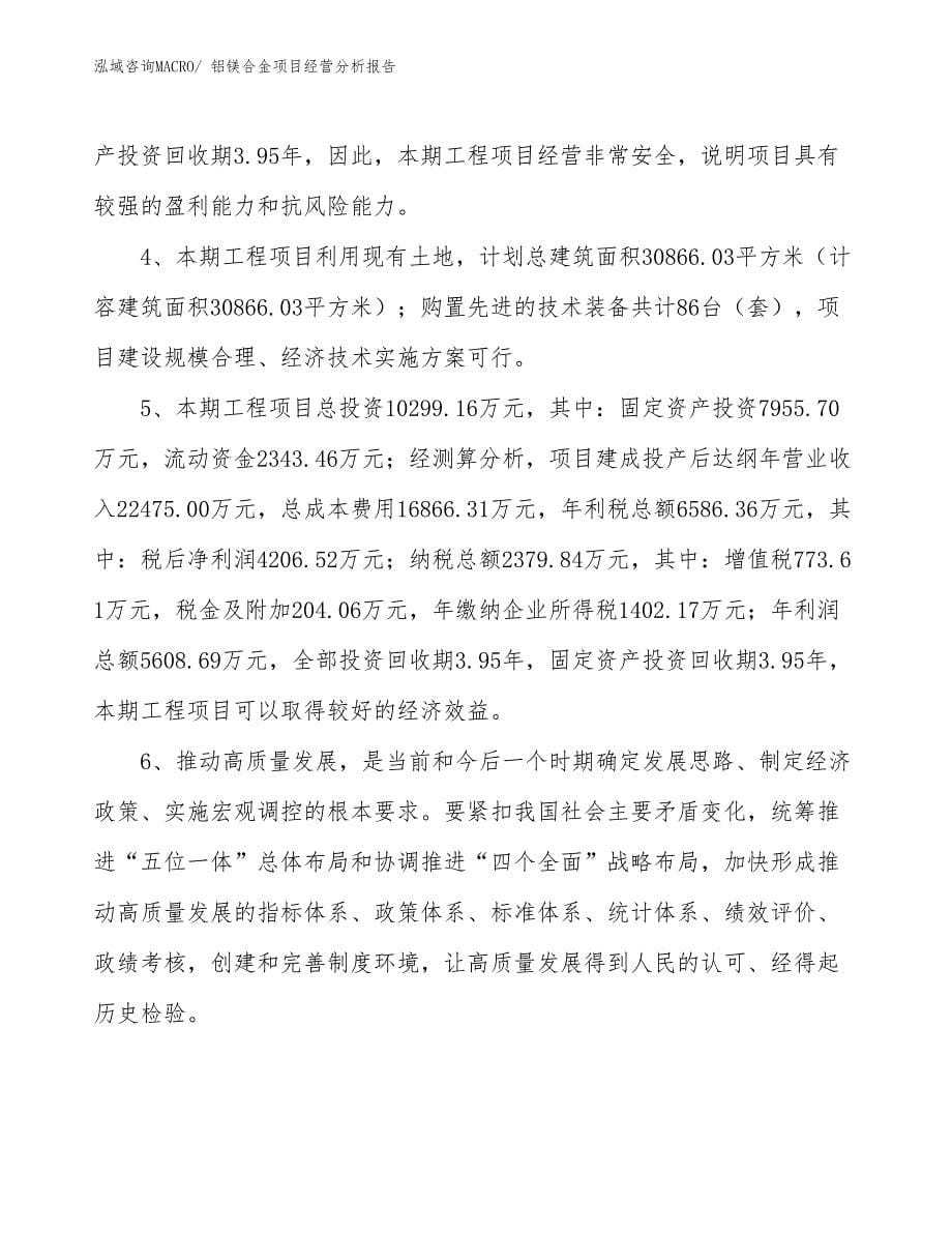 （案例）铝镁合金项目经营分析报告_第5页