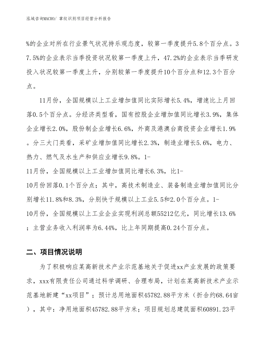 掌纹识别项目经营分析报告_第2页