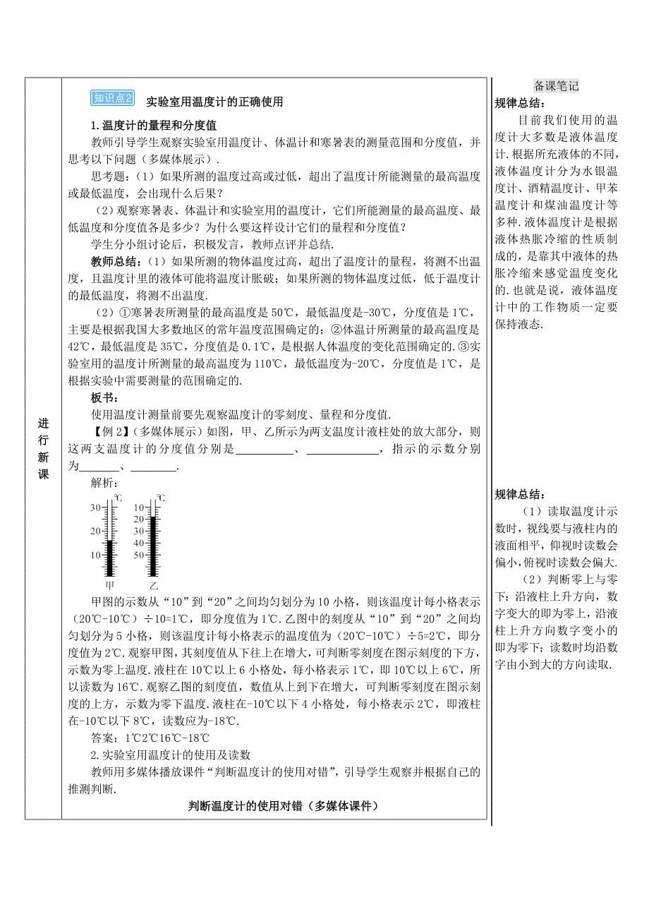 2018-2019学年八年级物理上册 第三章 第1节 温度导学案 新人教版_第5页