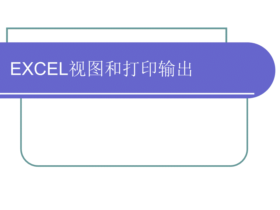 EXCEL视图和打印输出.pptx_第1页