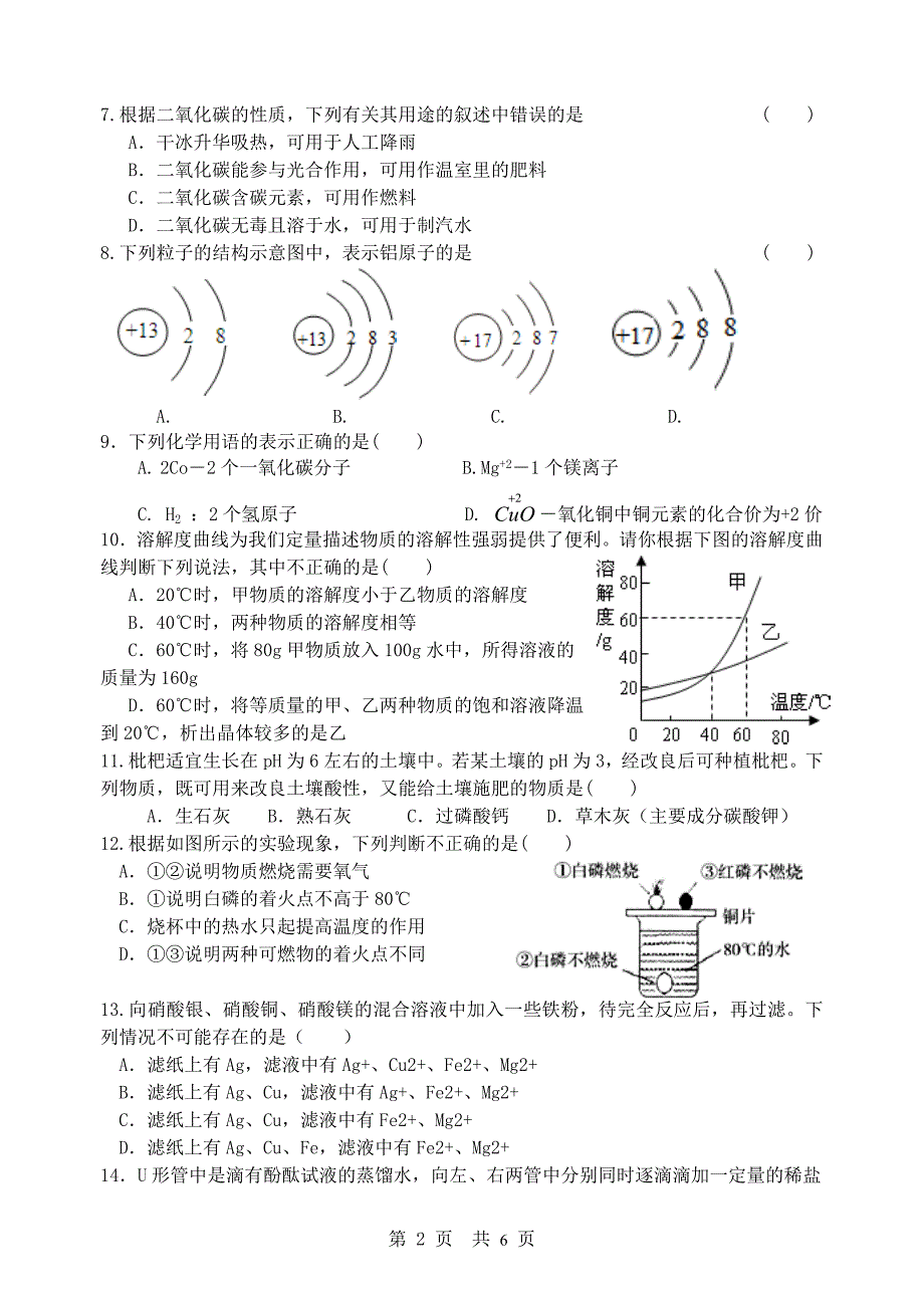 2013年普宁市第一次练兵考试卷.doc_第2页