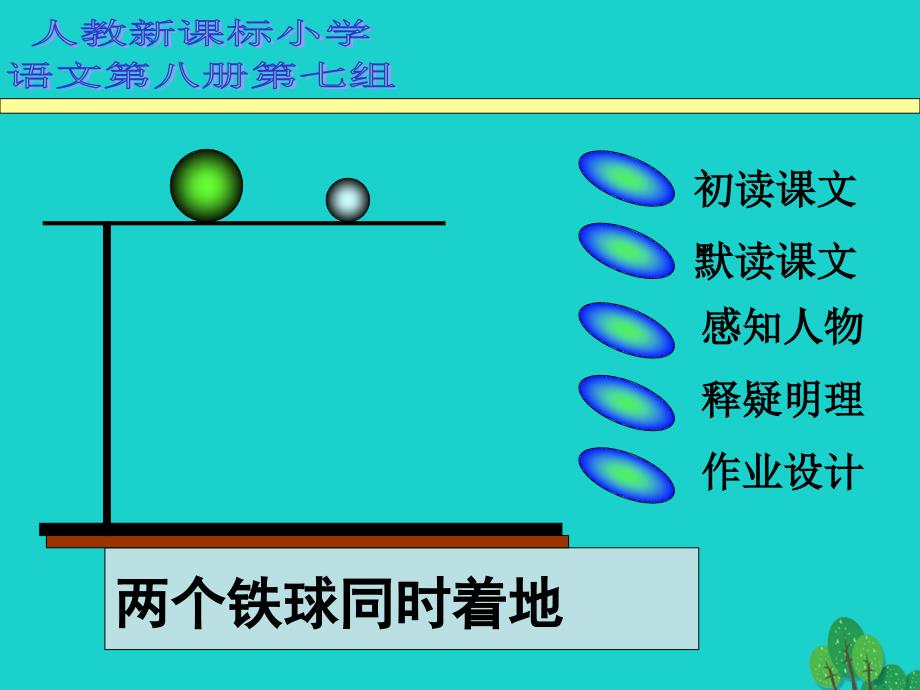 四年级语文下册第7单元25.两个铁球同时着地课件新人教版_第1页