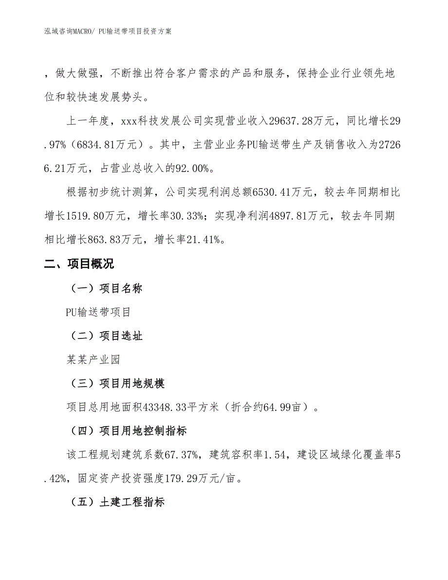 PU输送带项目投资方案_第2页