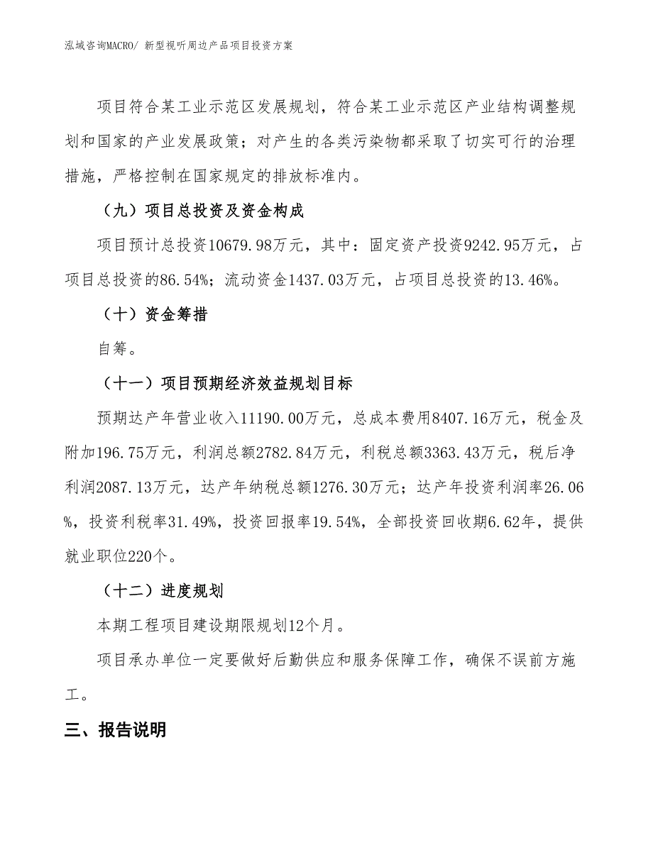 新型视听周边产品项目投资方案_第4页