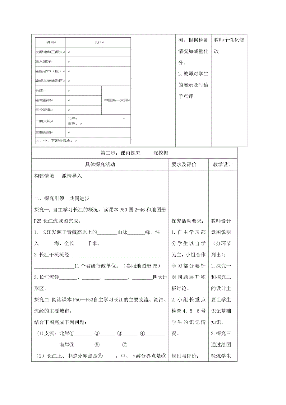 2018-2019学年八年级地理上册 2.3 中国的河流 长江教学案（新版）湘教版_第2页