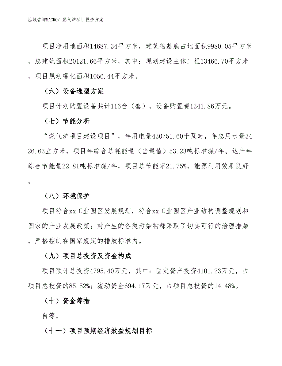 燃气炉项目投资方案_第3页