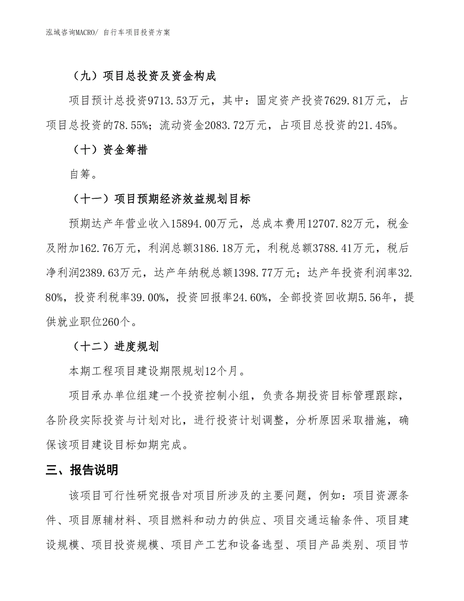 自行车项目投资方案_第4页