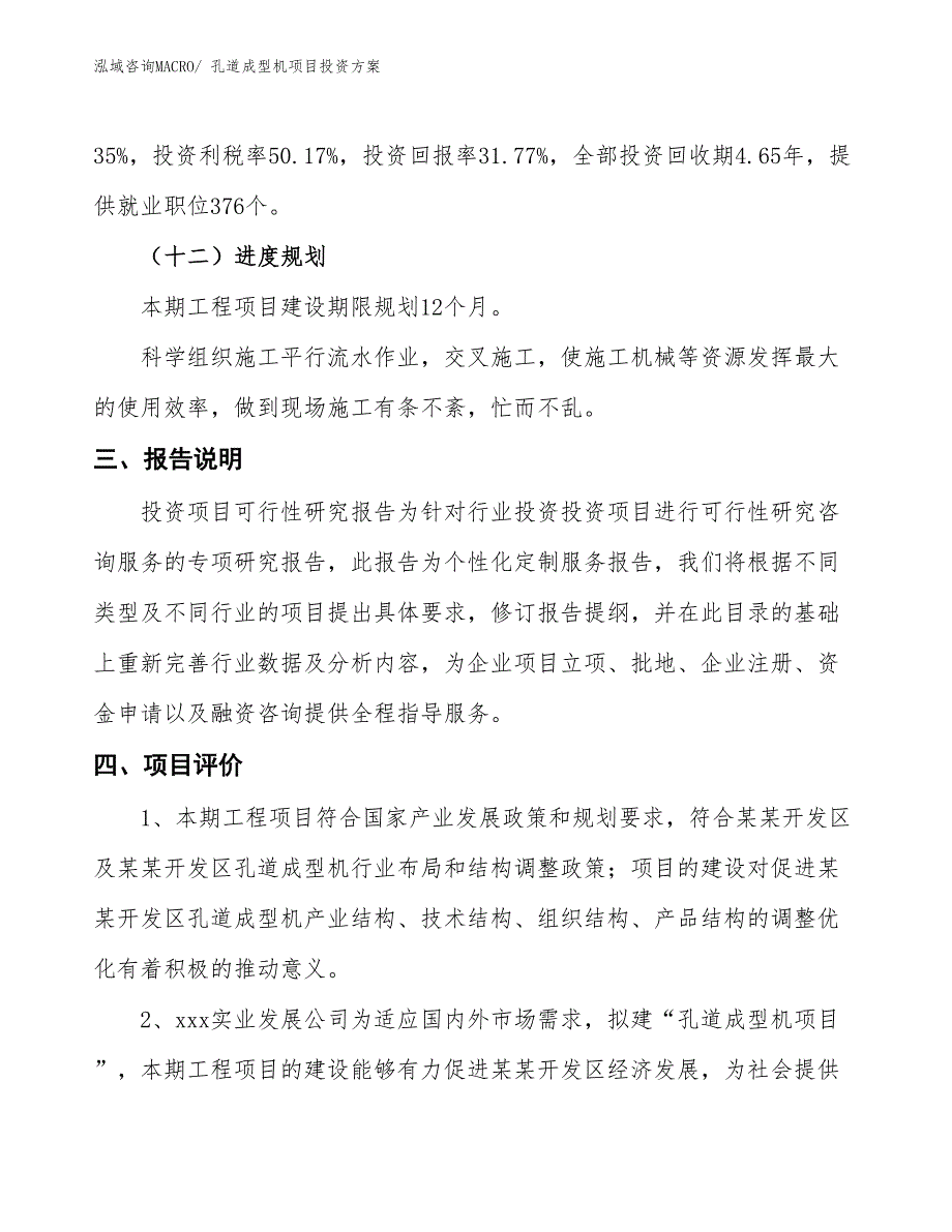 孔道成型机项目投资方案_第4页