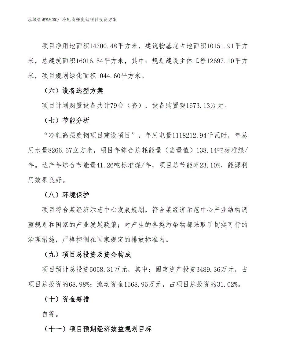 冷轧高强度钢项目投资方案_第3页