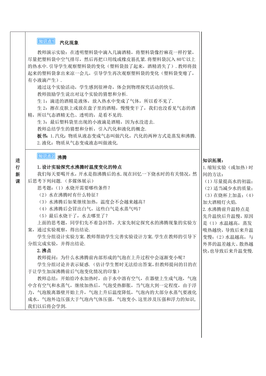 2018-2019学年八年级物理上册 第三章 第3节 汽化和液化（第1课时 汽化）导学案 （新版）新人教版_第2页