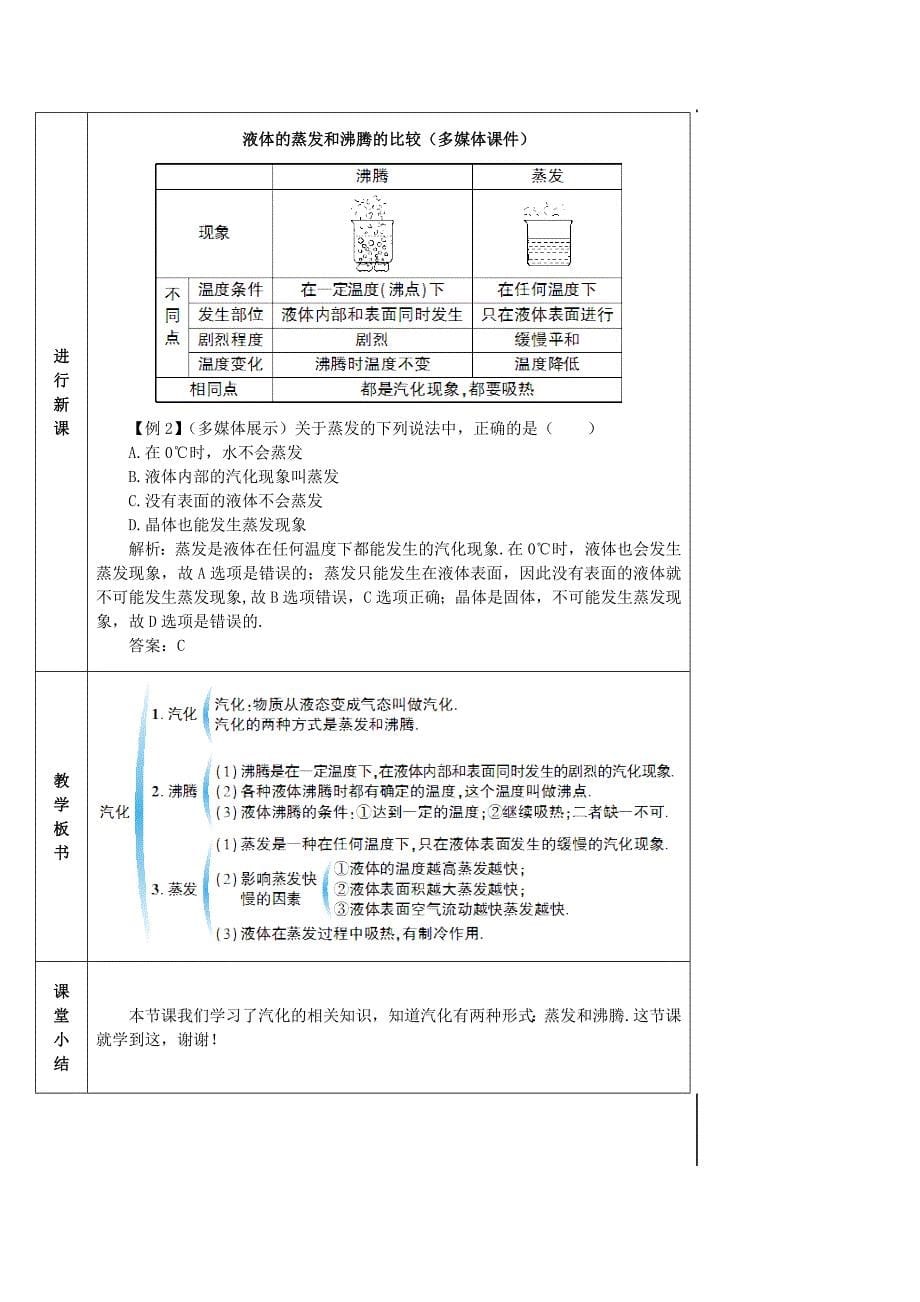 2018-2019学年八年级物理上册 第三章 第3节 汽化和液化（第1课时 汽化）导学案 （新版）新人教版_第5页