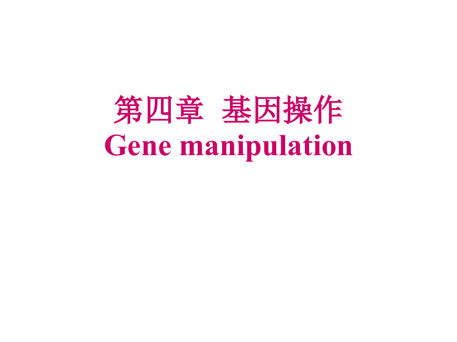 分子遗传学第四章 基因操作.ppt_第1页