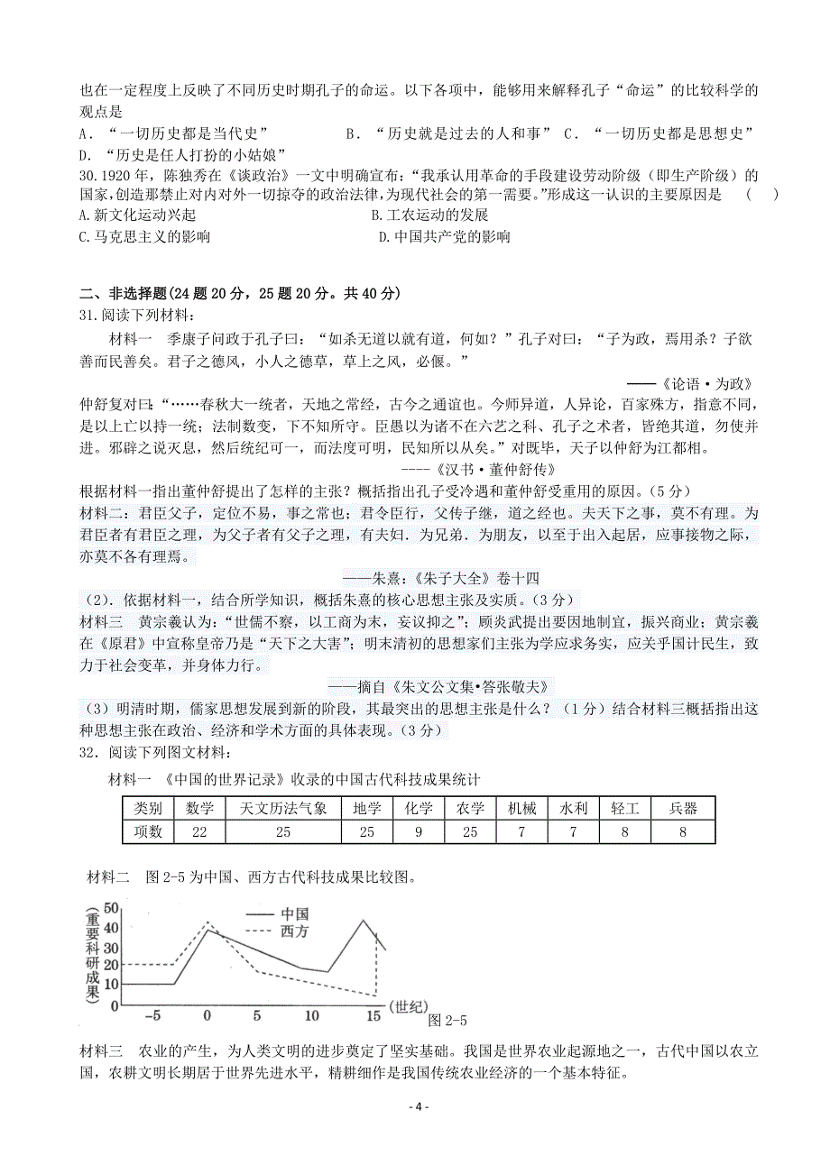 2015-2016学年福建省漳州市四地六校高二上学期第一次联考(10月)历史试卷.doc_第4页