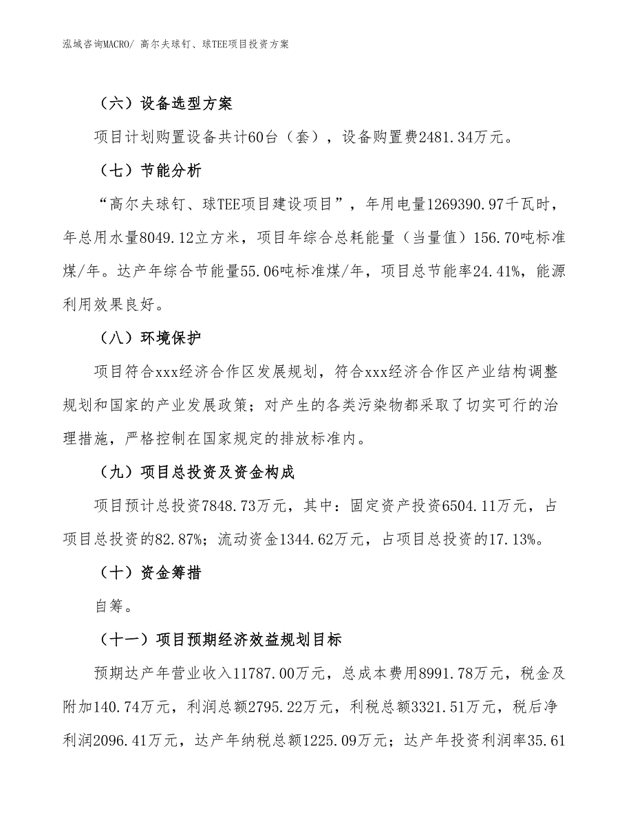 高尔夫球钉、球TEE项目投资方案_第3页