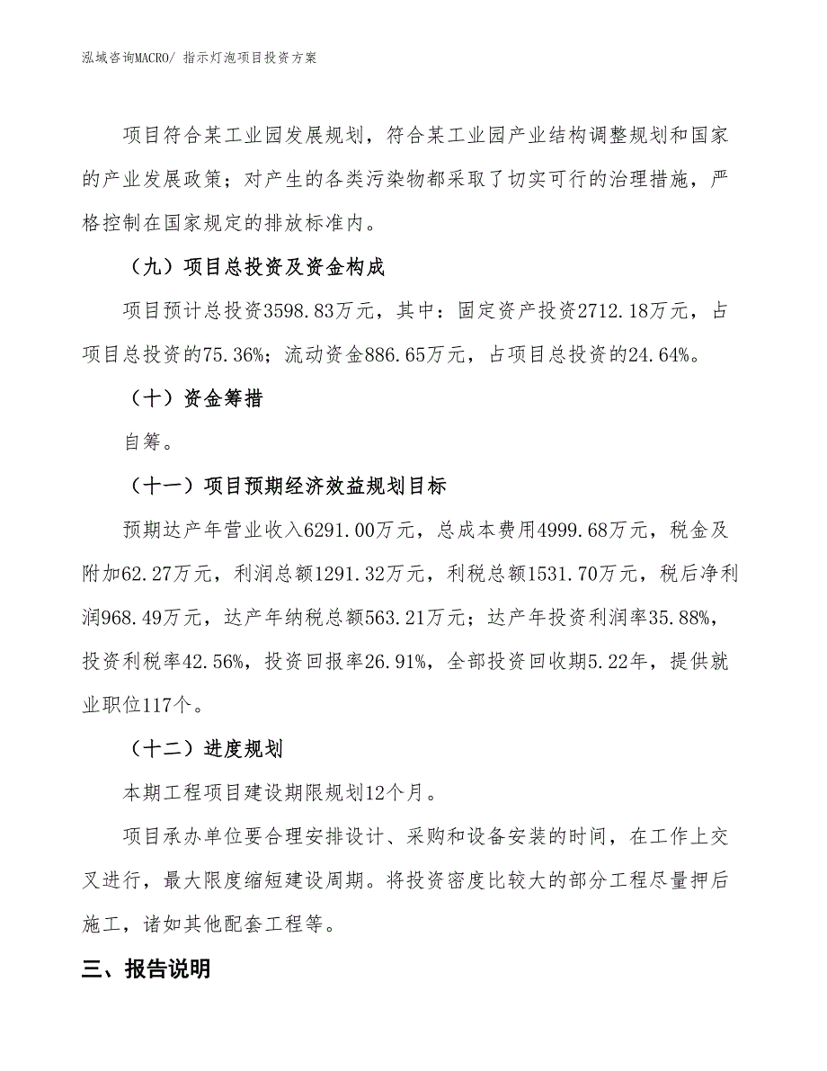 指示灯泡项目投资方案_第4页