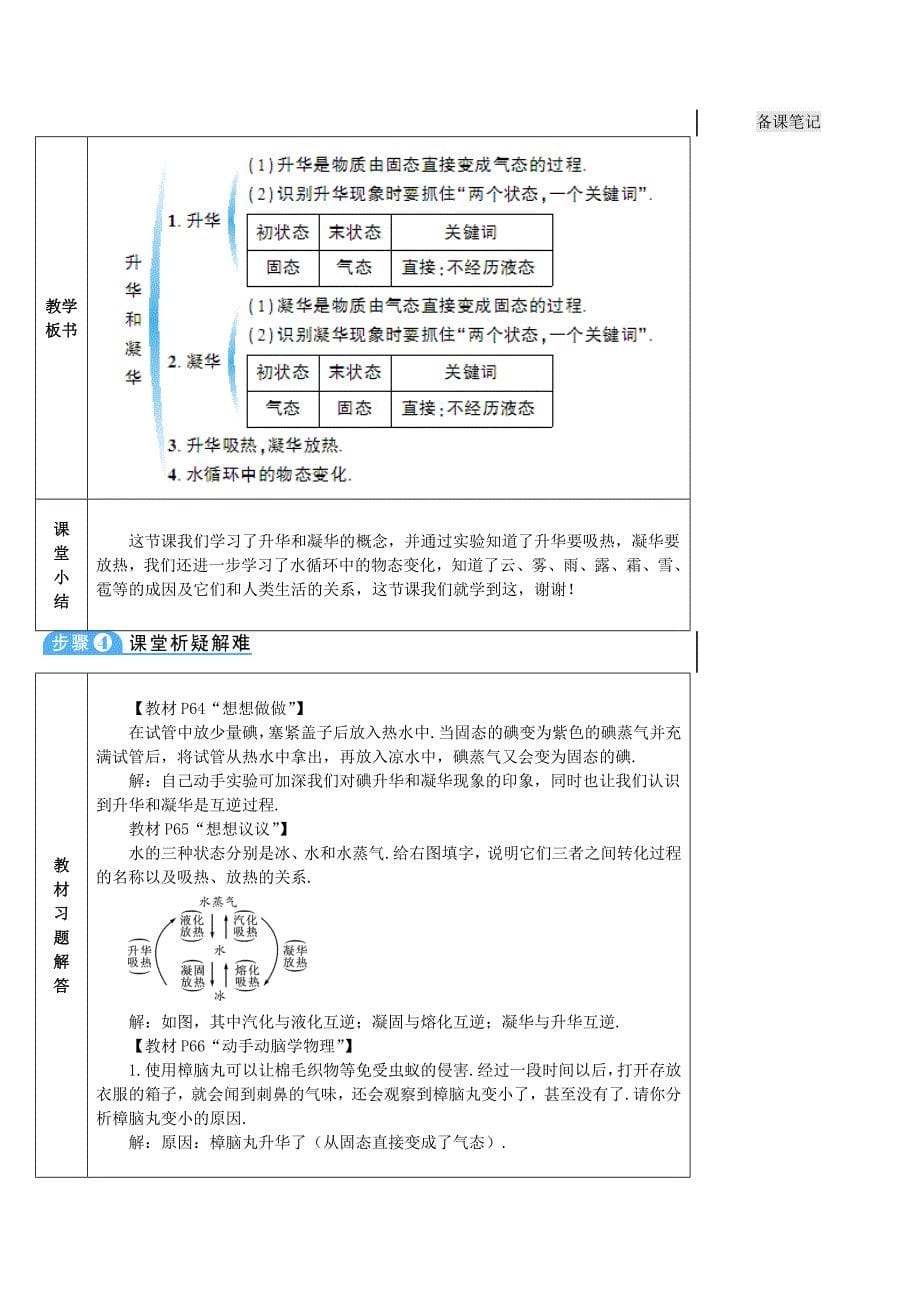 2018-2019学年八年级物理上册 第三章 第4节 升华和凝华导学案 新人教版_第5页