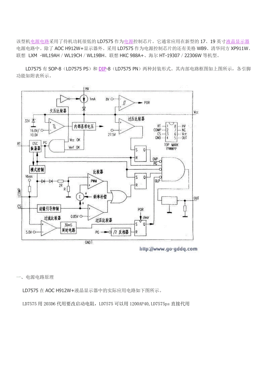 ld7575ps应用以及厂家显示器电源ic代换_第1页