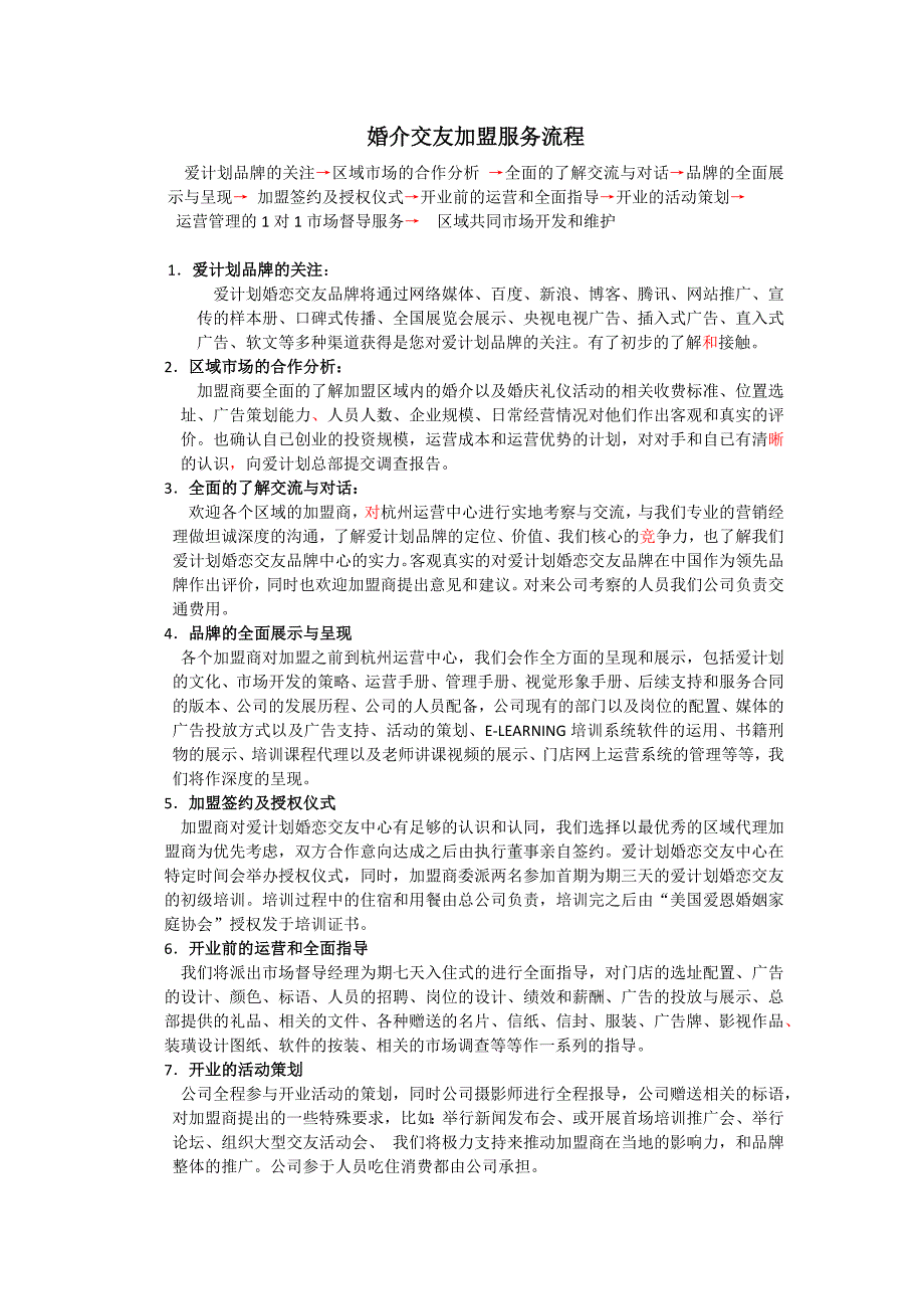 婚介交友加盟服务流程_第1页