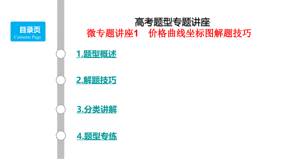 2019版高考政治一轮复习(1)价格曲线坐标图解题技巧(含答案)_第1页