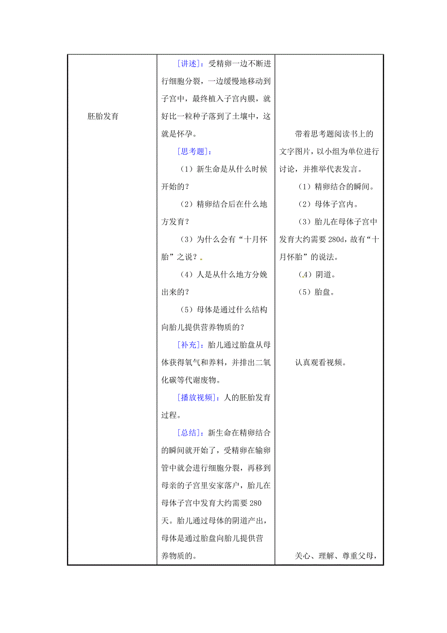 8.1 精卵结合孕育新的生命教案 (10)_第4页