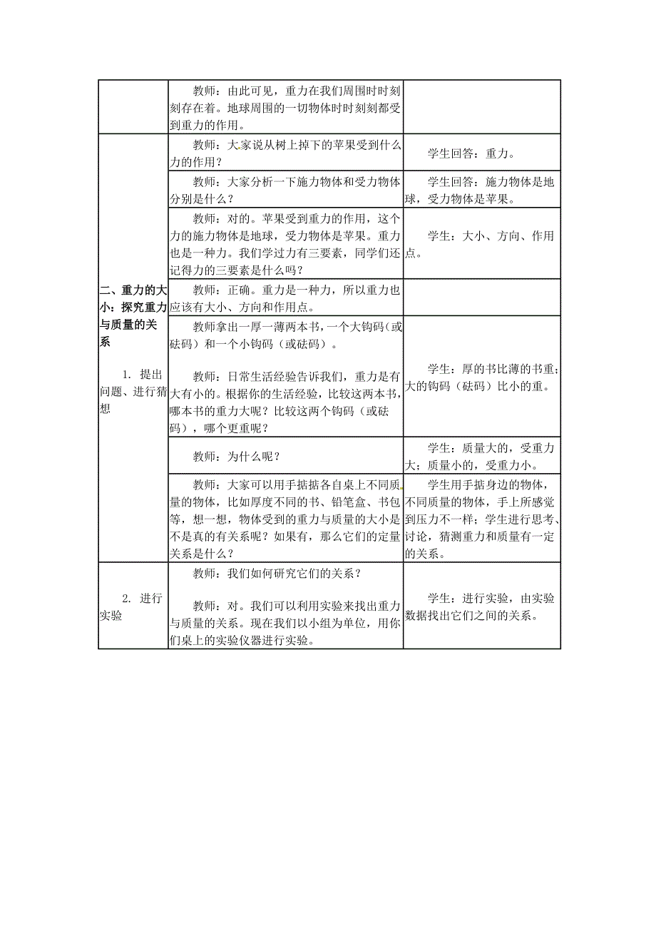 7.4 重力 教案（教科版八年级下册） (3)_第3页