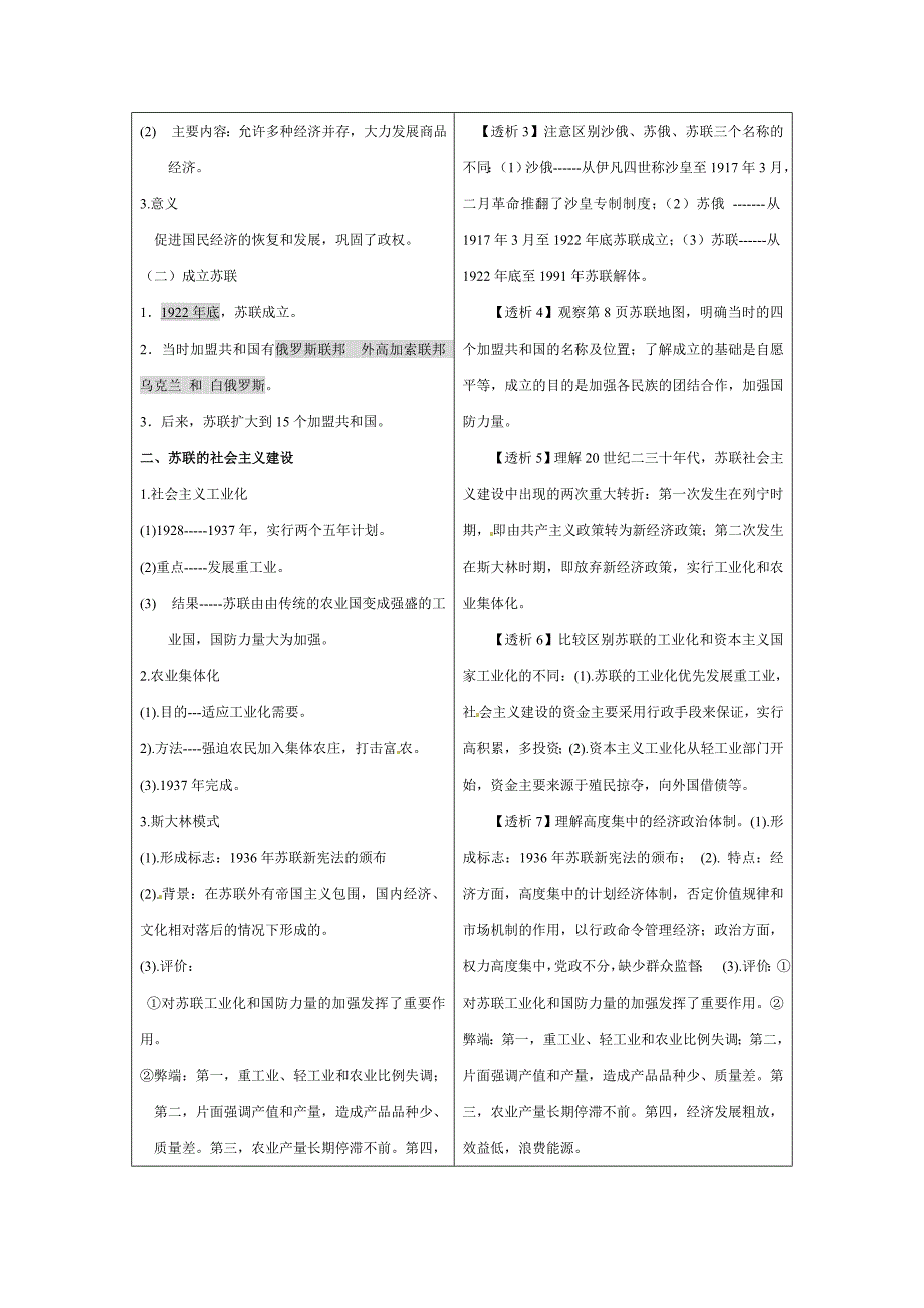 1.2苏联的社会主义建设 学案2（历史岳麓版九年级下册）_第2页