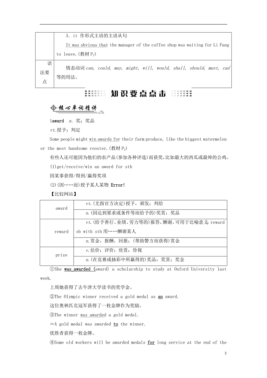 版2019版高考英语大一轮复习Unit1Festivalsaroundtheworld讲义新人教版必修306155_第3页