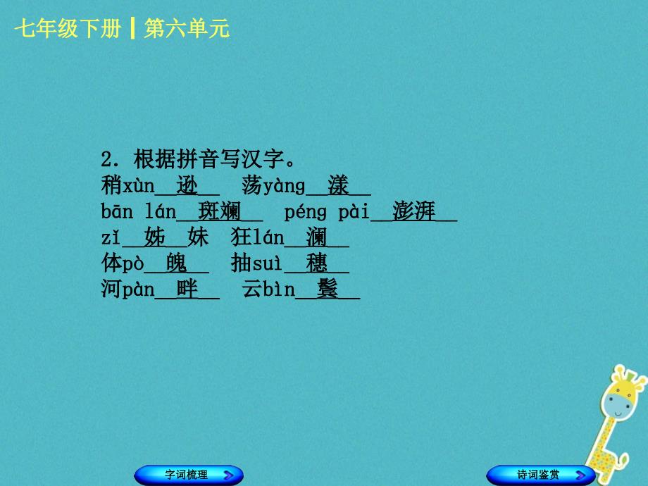 柳州专版2018年中考语文教材梳理七下第六单元复习课件20180424239_第3页