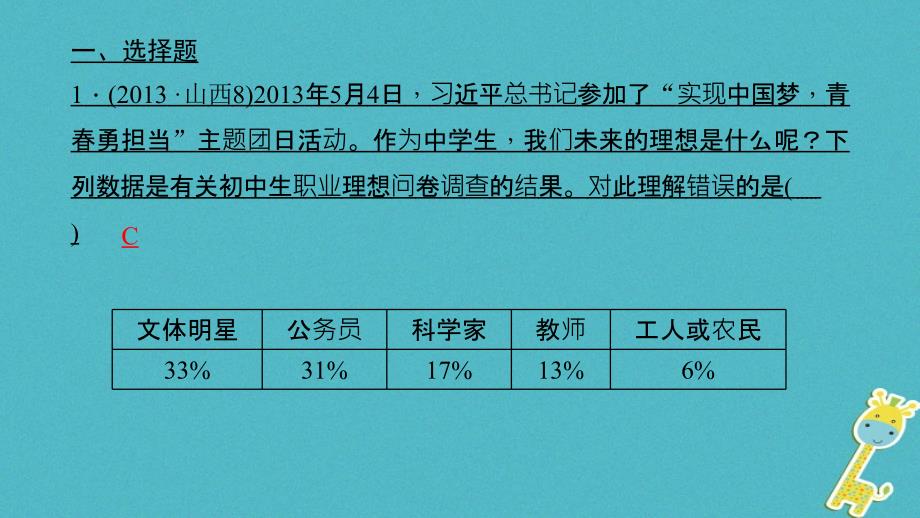 山西地区2018年中考政治总复习考点聚焦九年级第四单元满怀希望迎接明天第十课选择希望人生课件20180420136_第3页