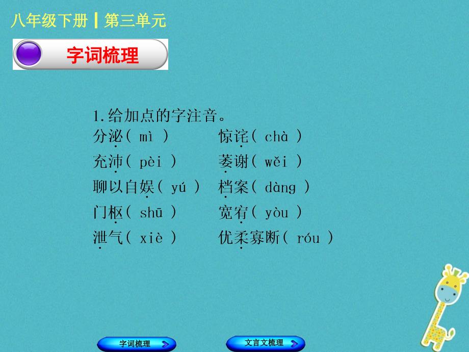 柳州专版2018年中考语文教材梳理八下第三单元复习课件20180424283_第2页