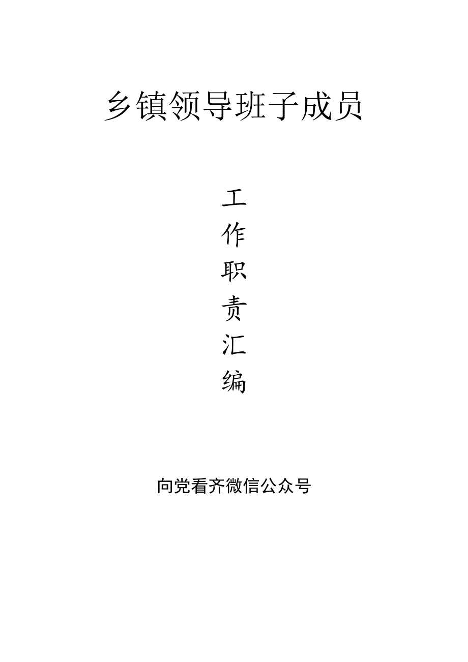 乡镇领导班子成员工作责任汇编（最新）_第1页