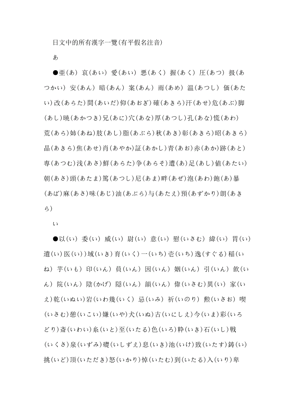 语中的所有汉字一览有假名注音_第1页