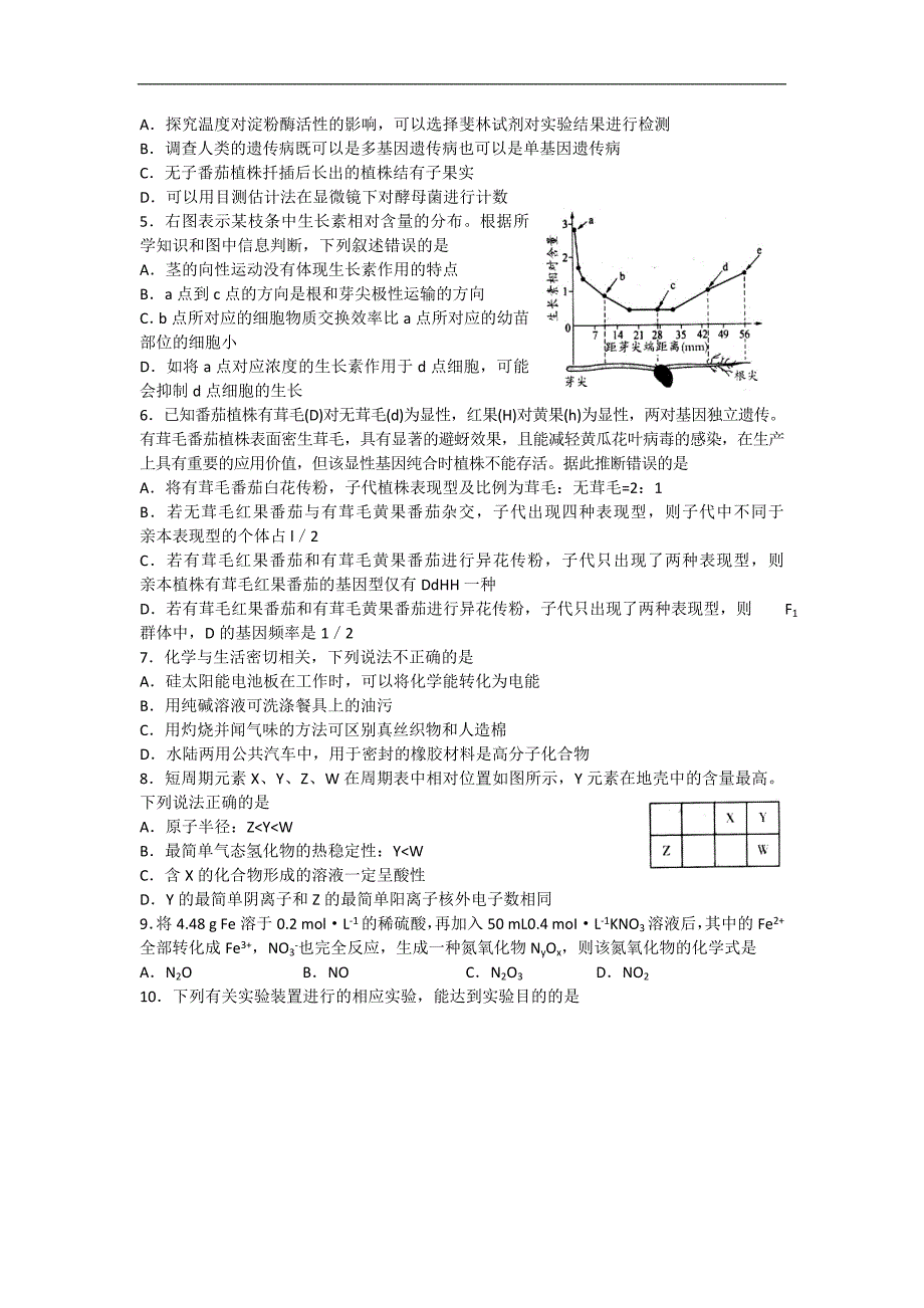 2015年山东省潍坊市高考模拟训练试题（四） 理综_第2页